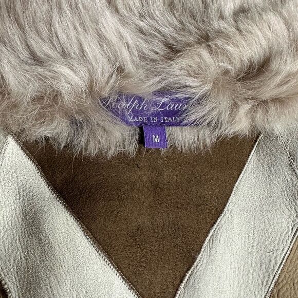 Ralph Lauren Collection ~ Fall 15 Geometric Multi Patchwork Lamb Shearling Vest - Picture 4 of 17